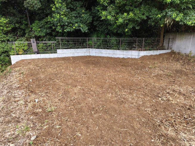 我孫子市新木野 ブロック、メッシュフェンス新設工事