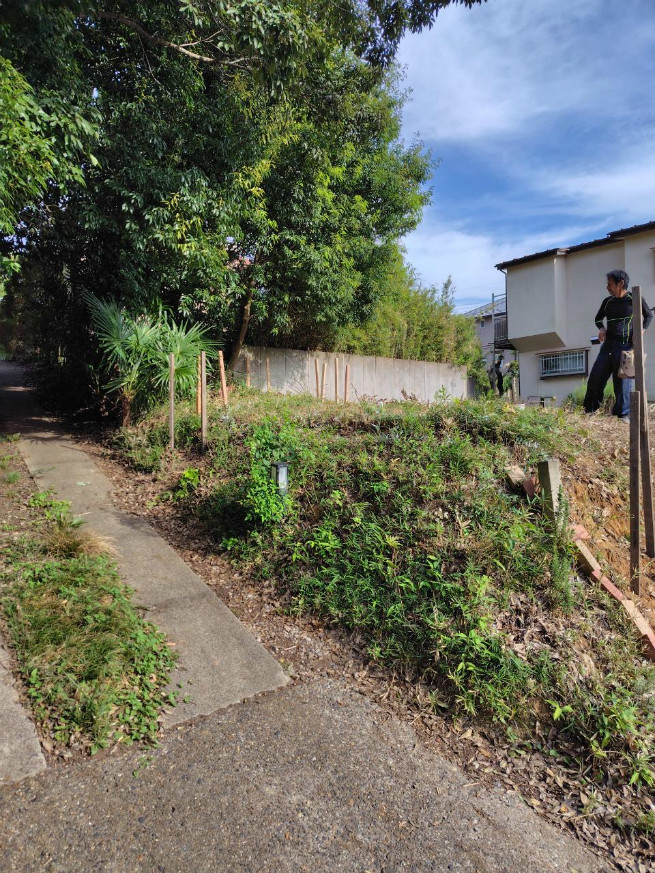 我孫子市新木野 ブロック、メッシュフェンス新設工事